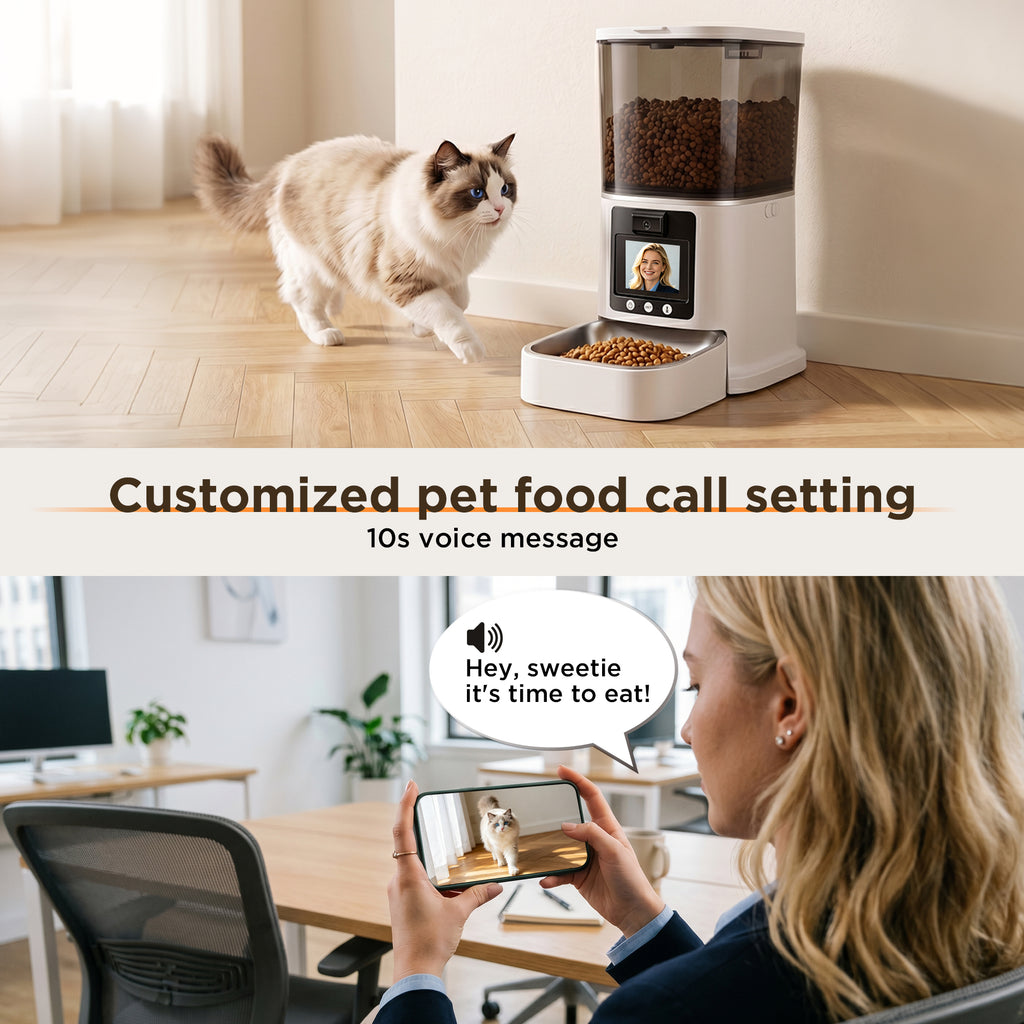 Smart Automatic Pet Feeder with 1080P Camera | App Control & Two-Way Audio