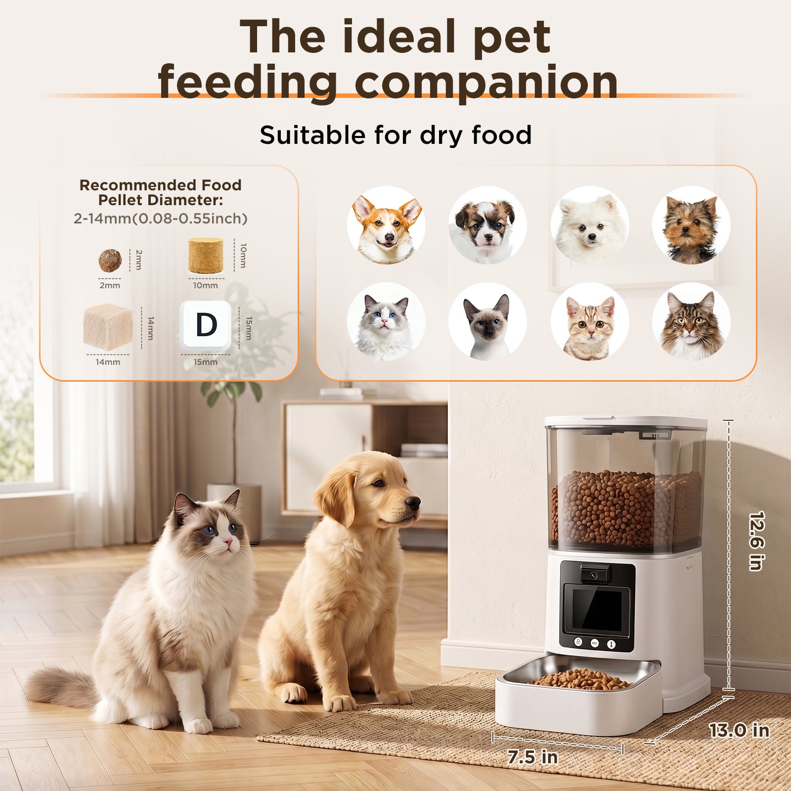 Smart Automatic Pet Feeder with 1080P Camera | App Control & Two-Way Audio