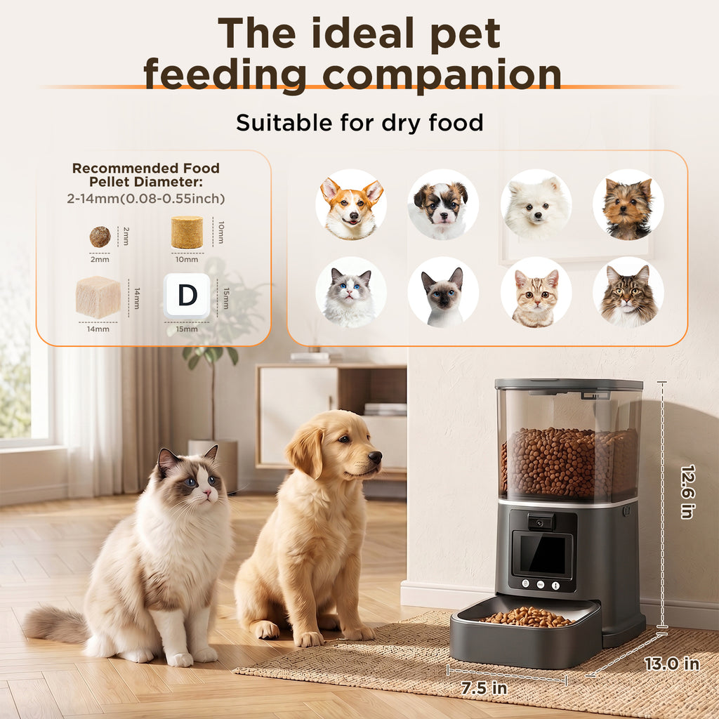 Smart Automatic Pet Feeder with 1080P Camera | App Control & Two-Way Audio
