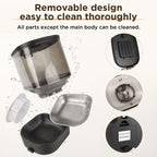 Close-up details of the smart automatic pet feeder design